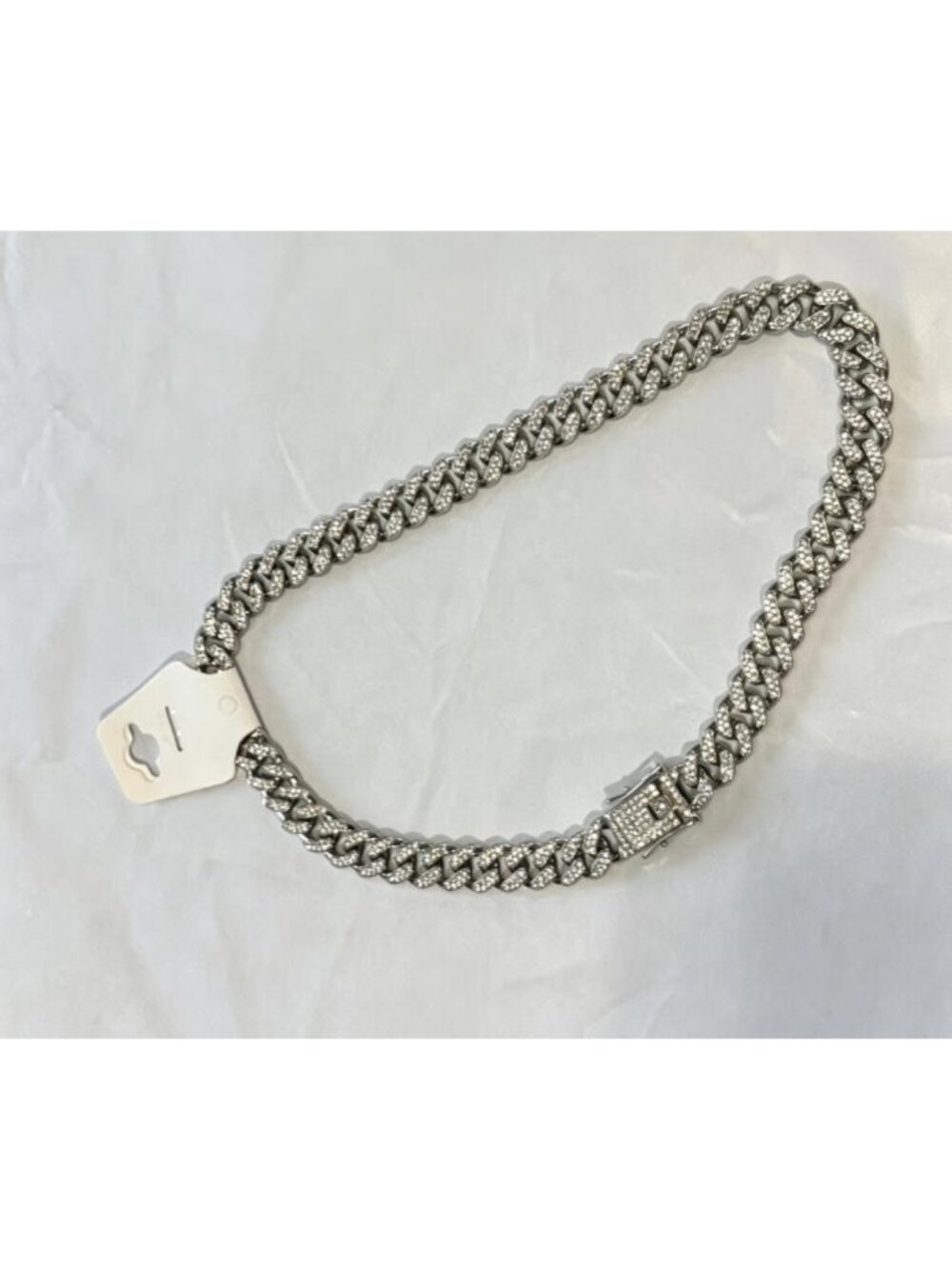 50CM Hip Hop Cuban Chain Iced Out Bling Rhinestone Necklace Hiphop Crystal